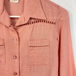 JCPenney Fashions Womens Small Button Down Pink 70s Retro Barbiecore Shirt